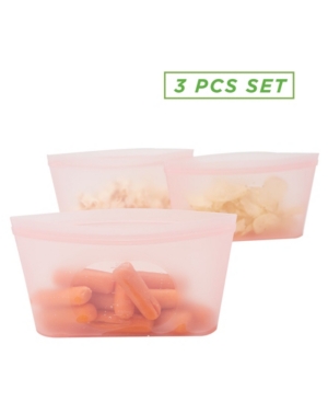 Mind Reader 3 Pack Reusable Silicone Food Storage Bag Leakproof