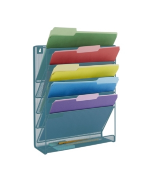 Mind Reader 6 Pocket Desk Organizer Wall Mounted Magazine Rack