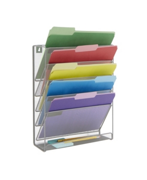 Mind Reader 6 Pocket Desk Organizer Wall Mounted Magazine Rack