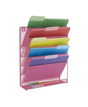 Mind Reader 6 Pocket Desk Organizer Wall Mounted Magazine Rack