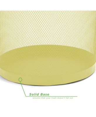 Mind Reader Garbage Waste Basket Recycling Bin, Round Metal Mesh Trash Can