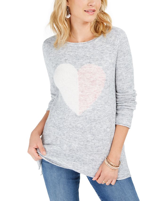 Style & Co Heart Sweater, Created for Macy's & Reviews - Sweaters ...