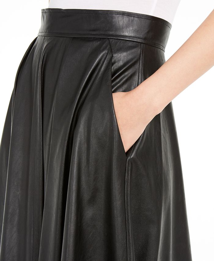 Marella Faux-Leather Midi Skirt - Macy's