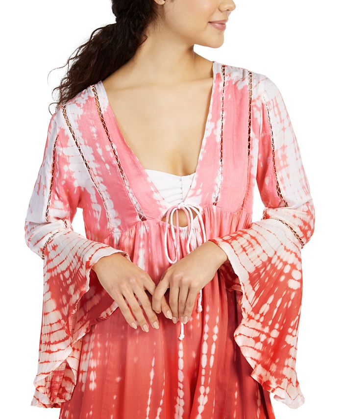 Raviya Tie Dye BellSleeve CoverUp Dress Macy's