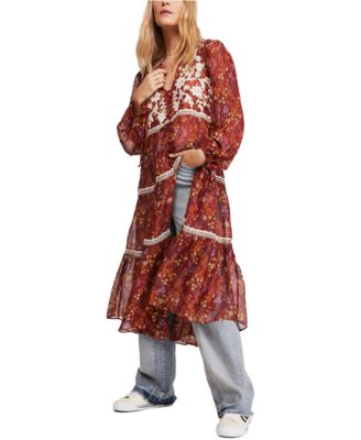 Free People - Call On Me Embroidered Maxi Top