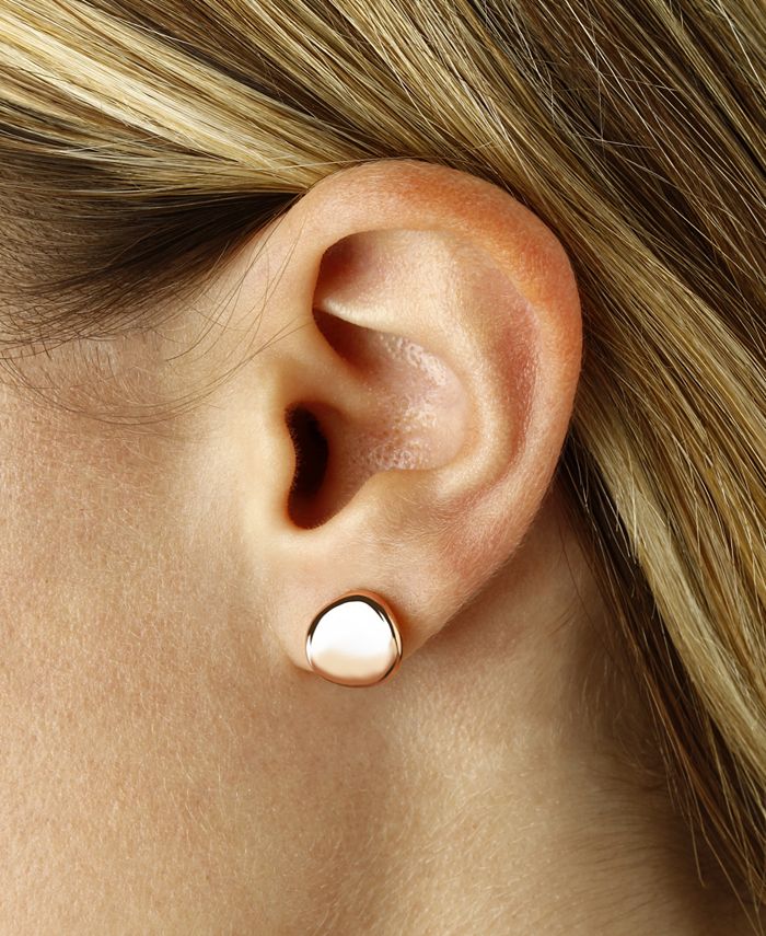 Macy's - Dapped Disc Stud Earrings Set in 14k White or Rose Gold (10mm)