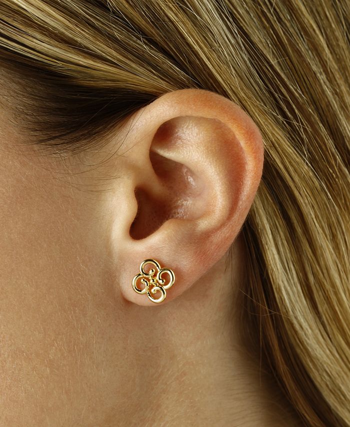 Macy's - Twist Clover Stud Earrings Set in 14k Yellow Gold