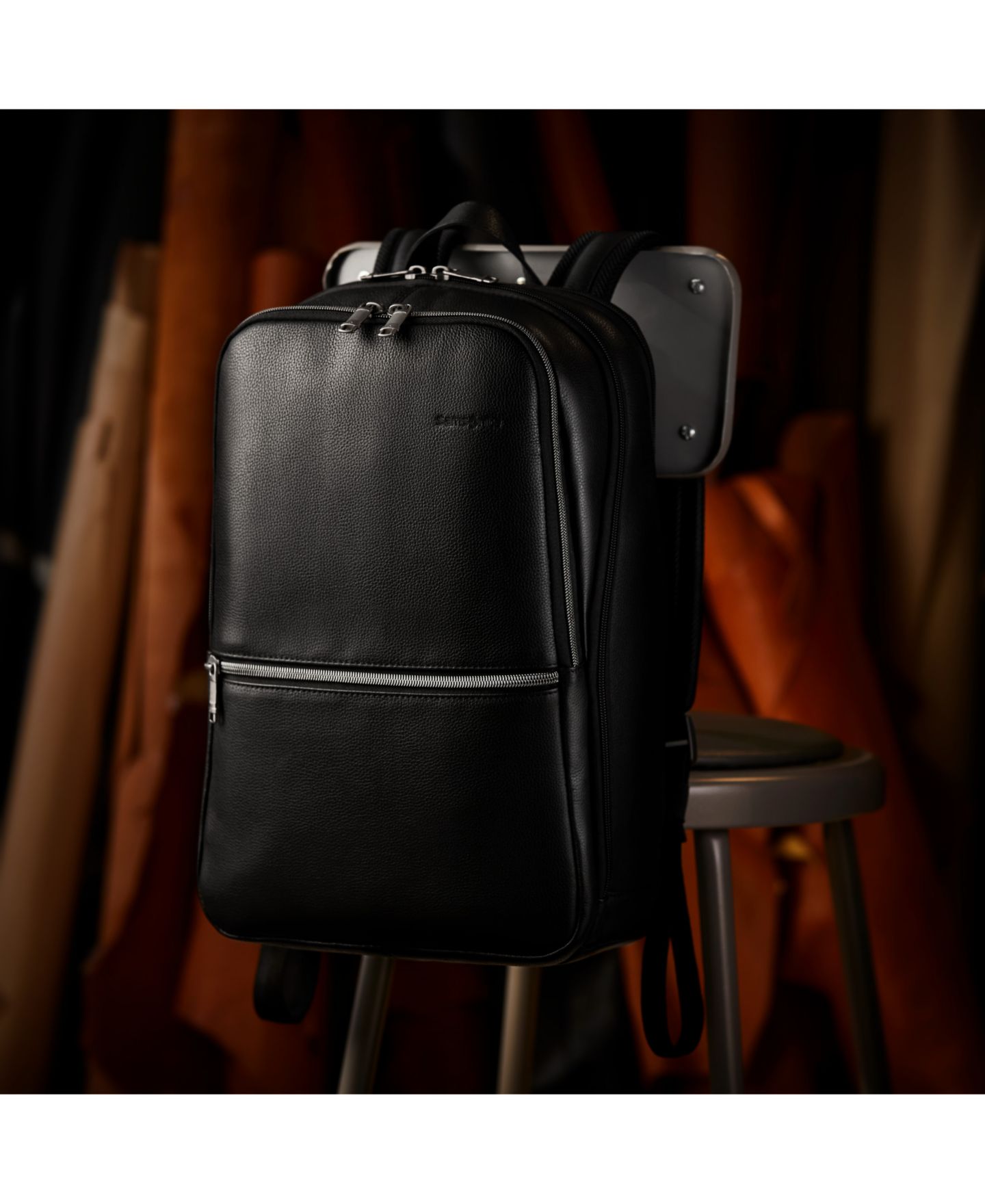 Рюкзак Samsonite Classic Leather Slim, цвет: Чёрный — фото 2