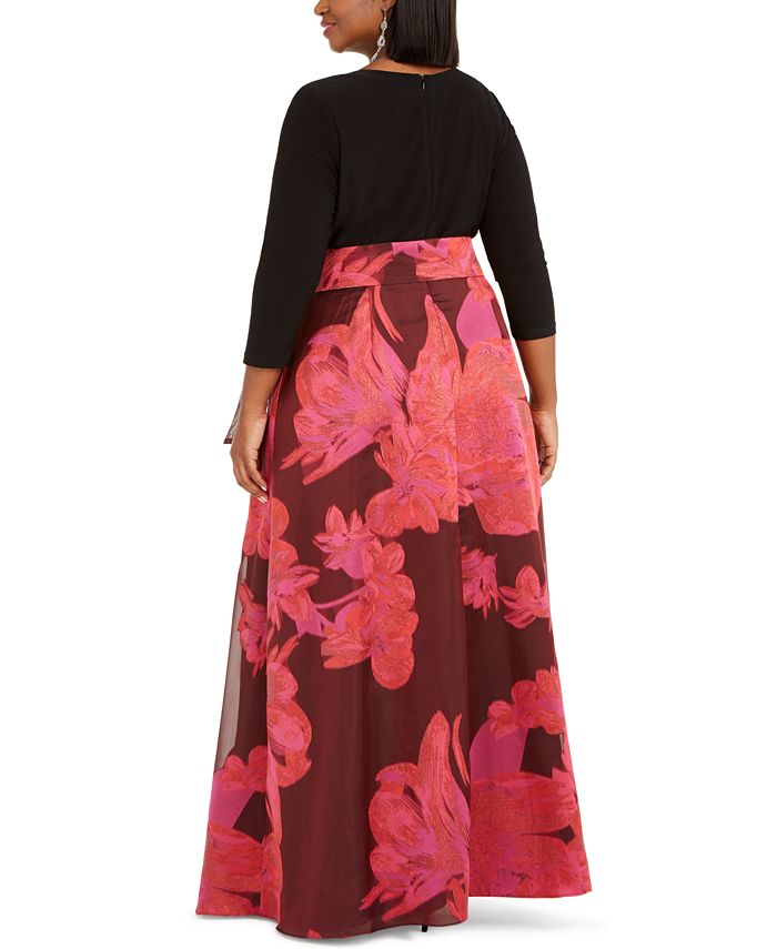 Adrianna Papell Plus Size Floral-Print Gown & Reviews - Dresses - Plus ...