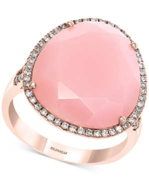 image of Effy Pink Opal (7-1/4 ct. t.w.) & Diamond (1/4 ct. t.w.) Statement Ring in 14k Rose Gold