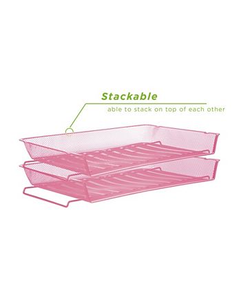 Mind Reader 2 Piece Stackable Letter Tray Desk Organizer - Macy's