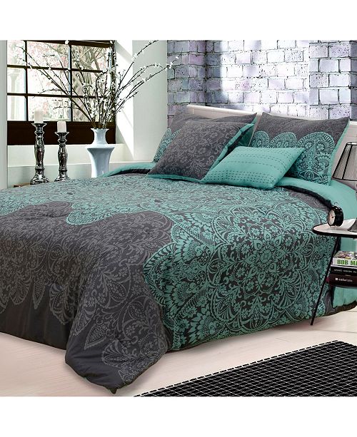 Providence 5 Piece Comforter Set In Charcoal Grey Bed Bath Beyond