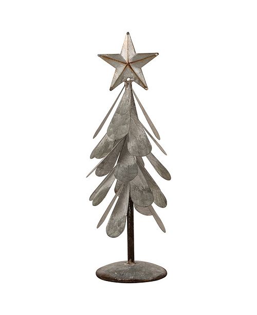 Glitzhome 14 5 H Galvanized Metal Christmas Table Tree Decor