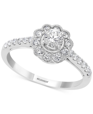 image of Effy Diamond Flower Statement Ring (5/8 ct. t.w.) in 14k White Gold