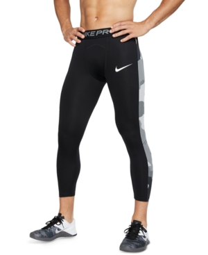 UPC 193151957627 product image for Nike Men's Pro Camo-Stripe Cropped Training Leggings | upcitemdb.com