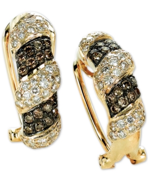 image of Le Vian Chocolatier Diamond Curved Drop Earrings (1-3/8 ct. t.w.) in 14k Gold