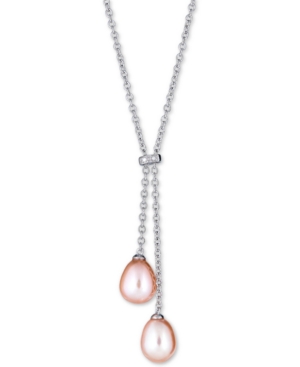 image of Pink Cultured Freshwater Pearl (8-1/2mm) & Diamond Accent 18
