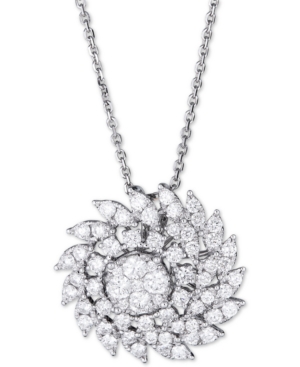 image of Diamond Swirl Cluster Pendant Necklace (2-1/2 ct. t.w.) in 14k White Gold, 16