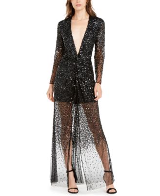 French Connection - Emille Deep-V Sequined Dress