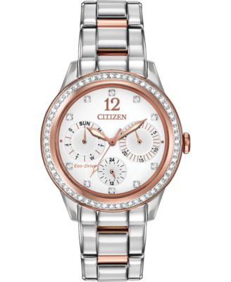 Citizen - Women's Chronograph Eco-Drive Silhouette Crystal Two-Tone Stainless Steel Bracelet Watch 37mm FD2016-51A