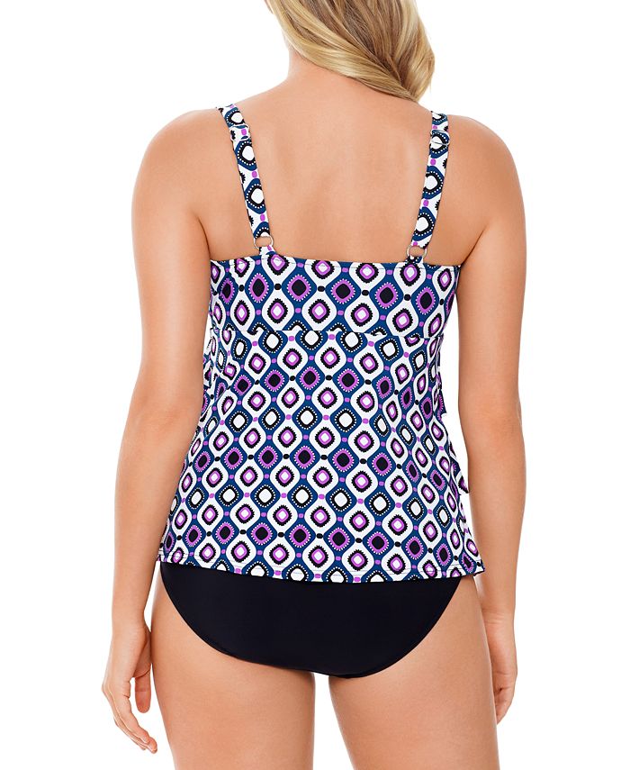 Swim Solutions Jewels Printed Tiered Tummy Control OnePiece Swimsuit, Created for Macy's