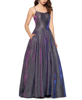 macy's purple formal dress