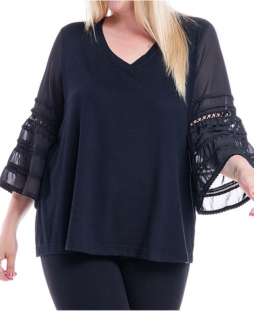 Fever Plus Size Bell Sleeve Top Reviews Tops Plus Sizes Macy S