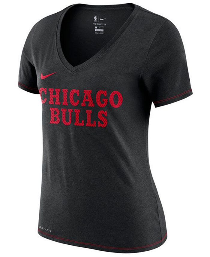 Nike Women's Chicago Bulls Dri-Fit V-neck T-Shirt - Macy's
