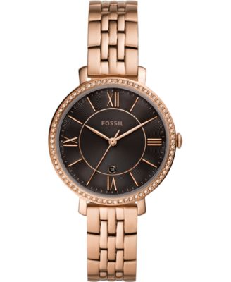 Fossil - Women's Jacqueline Rose Gold-Tone Stainless Steel Bracelet Watch 36mm