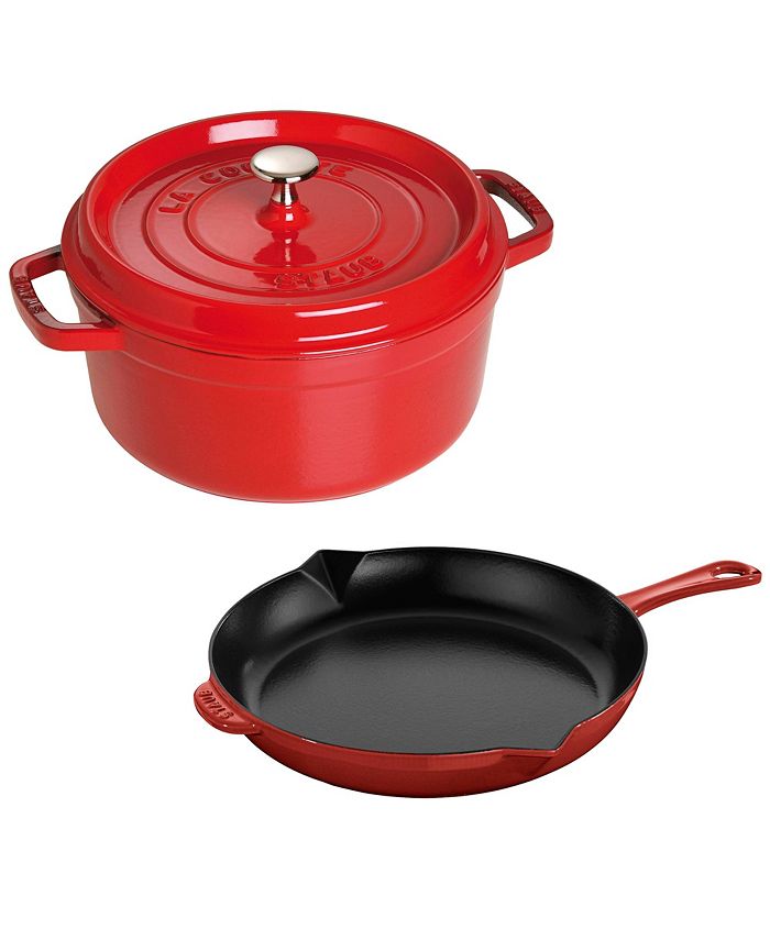 Staub Cast Iron 3Pc. Cocotte and Fry Pan Set Macy's
