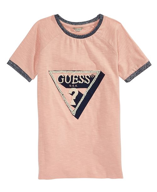 Guess Big Girls Cotton Embellished Logo T Shirt Reviews