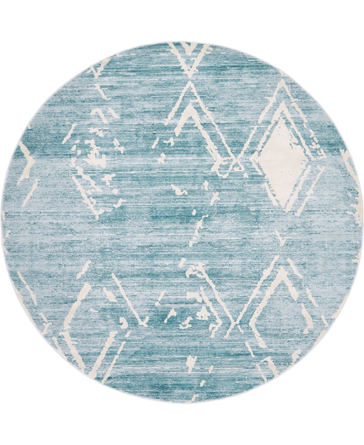 Jill Zarin Carnegie Hill Uptown Jzu006 Turquoise 8' x 8' Round Rug - Turquoise