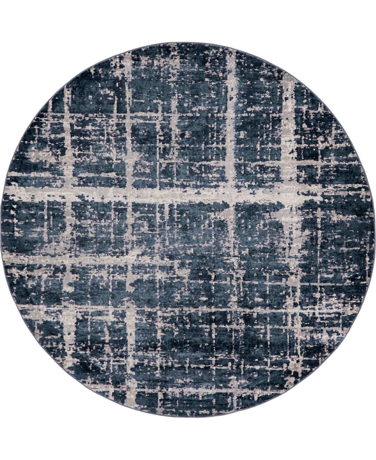 Jill Zarin Lexington Avenue Uptown Jzu003 Navy Blue 8' x 8' Round Rug - Navy Blue