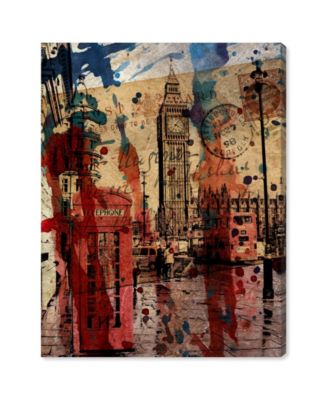 London in Red Canvas Art, 30" x 36"