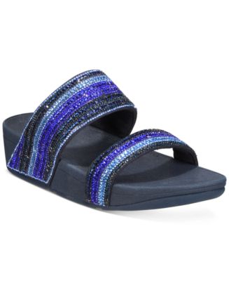 FitFlop Rosa Crystal Mosaic Slide Sandals - Macy's