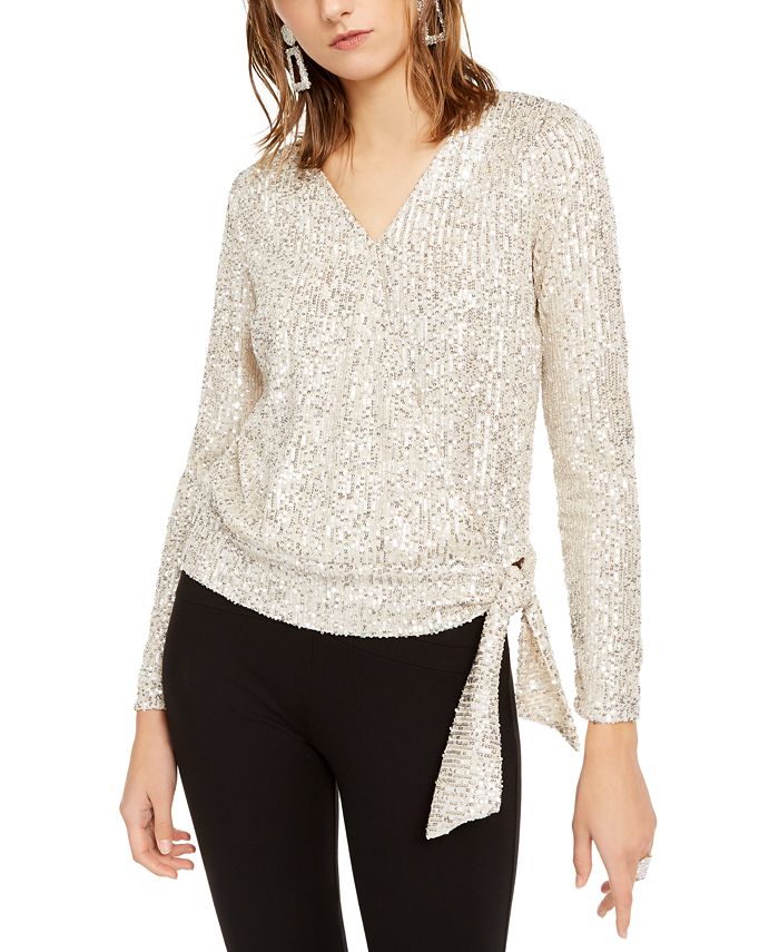 INC International Concepts INC Sequin Surplice Top, Created for Macy's ...