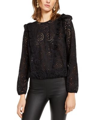 INC International Concepts INC Ruffled Eyelet Top, Created for Macy's ...