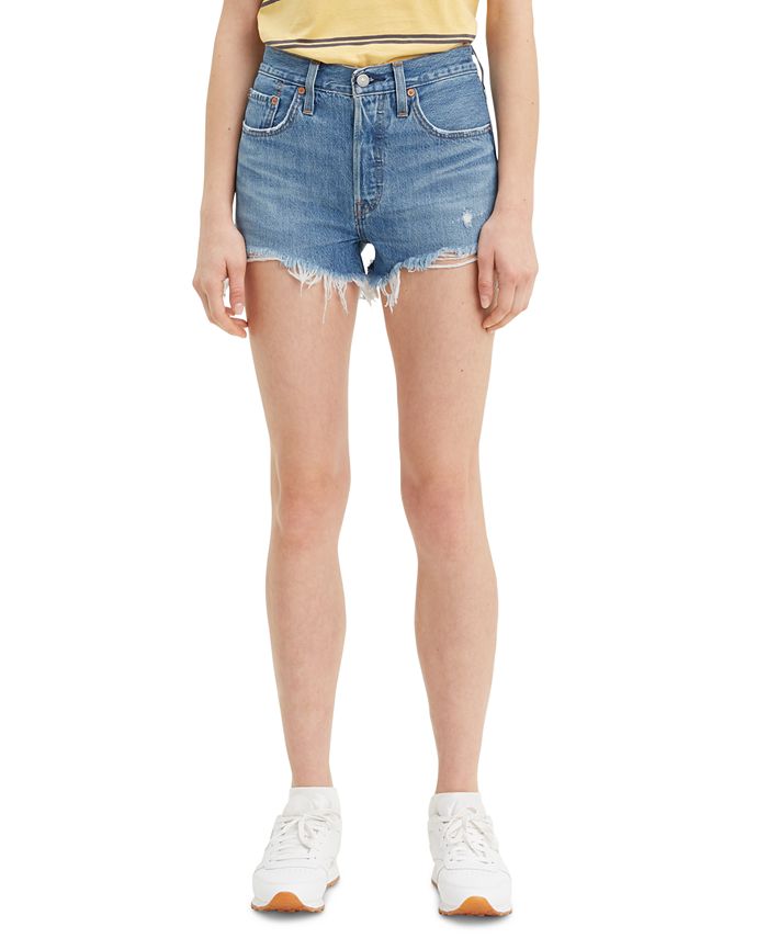 Levi's 501® Mid-Thigh High Rise Straight Fit Denim Shorts - Macy's