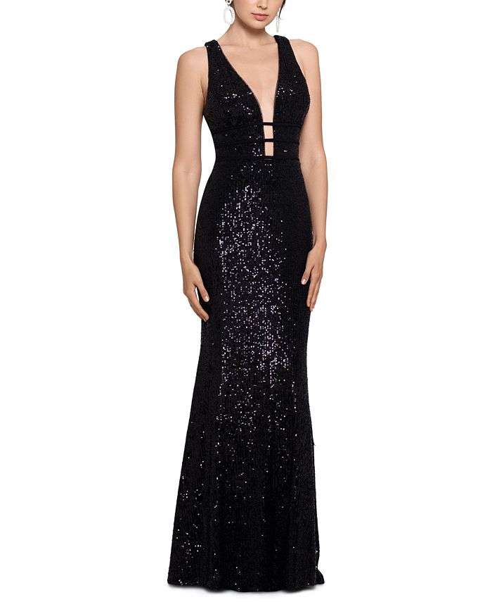 XSCAPE Sequinned V-Neck Gown & Reviews - Dresses - Women - Macy's