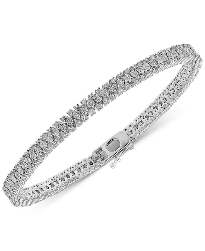 Macy's Diamond Link Bracelet (1 ct. t.w) in Sterling Silver & Reviews ...