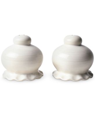 Coton Colors by Laura Johnson Signature White Ruffle Salt and Pepper Shaker Set - Macy's