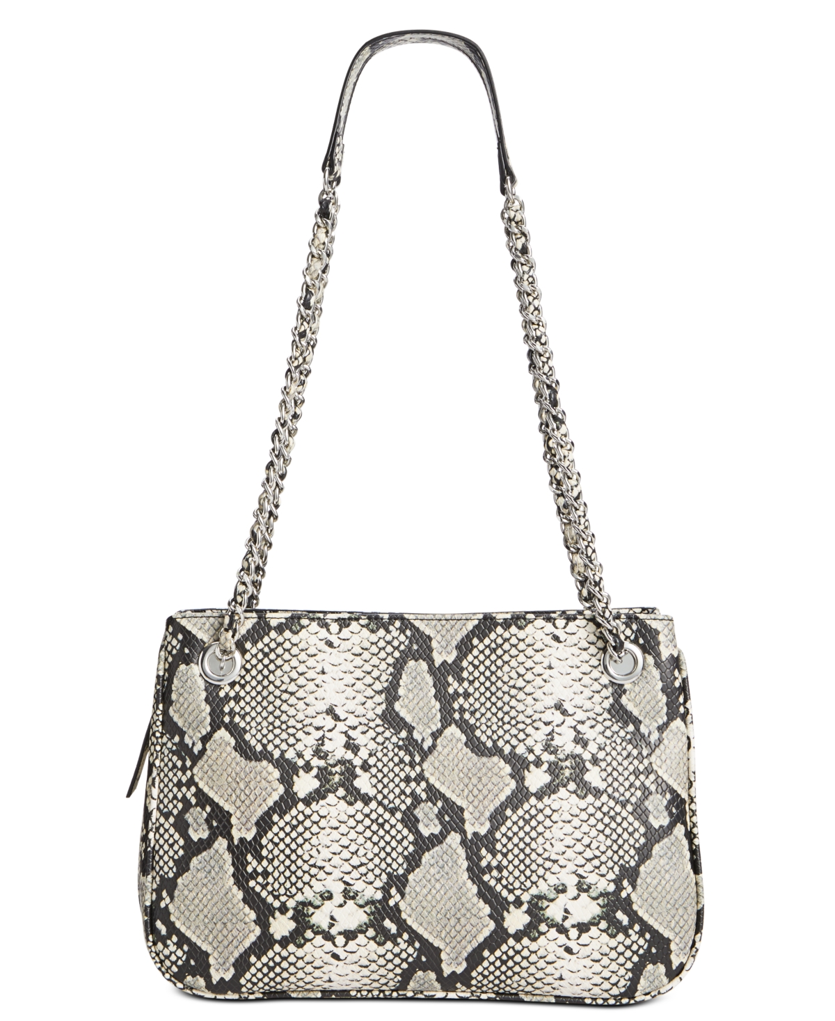 Inc International Concepts Deliz Chain Shoulder Bag, Created For Macy's In Snake,silver