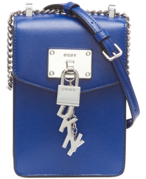 Dkny Elissa Phone Crossbody In Royal Blue/silver