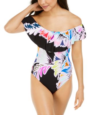 trina turk off the shoulder swimsuit