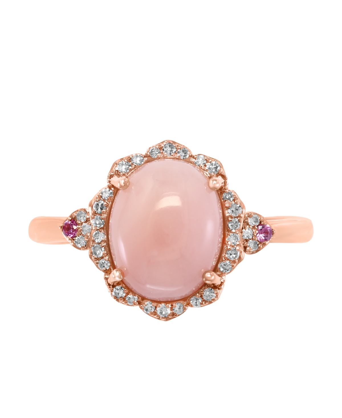 Effy(2 5/8 ct.t.w.) and Diamond (1/10 ct.t.w.) Ring in 14K Rose Gold - Pink Opal