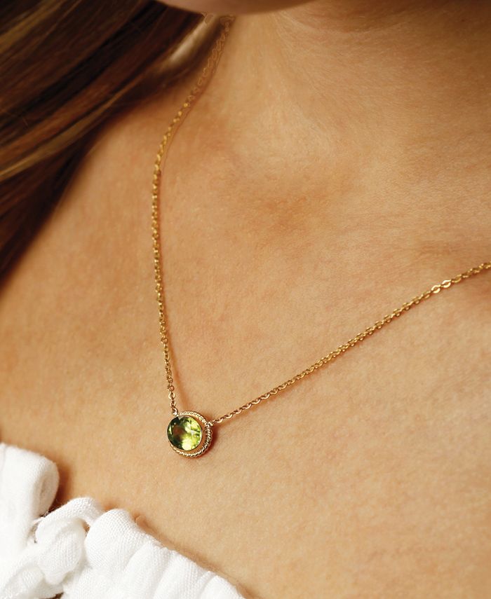 Macy's - Gemstone Twist Gallery Necklace in 14k Yellow Gold