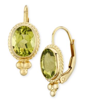Gemstone Twist Gallery Drop Earring in 14k Yellow Gold Available in Citrine