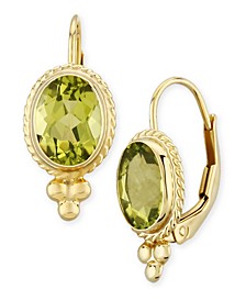 Gemstone Twist Gallery Drop Earring in 14k Yellow Gold Available in Amethyst, Garnet, Blue Topaz, Citrine and Peridot