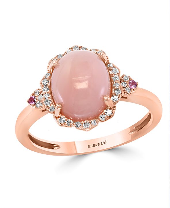 EFFY Collection EFFY® Pink Opal (2 5/8 ct.t.w.) and Diamond (1/10 ct.t ...
