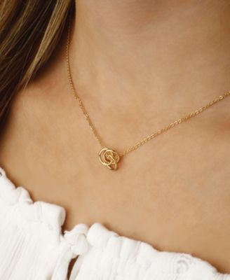 Macy's Love Knot Necklace Set In 14k Yellow Gold & Reviews - Necklaces ...